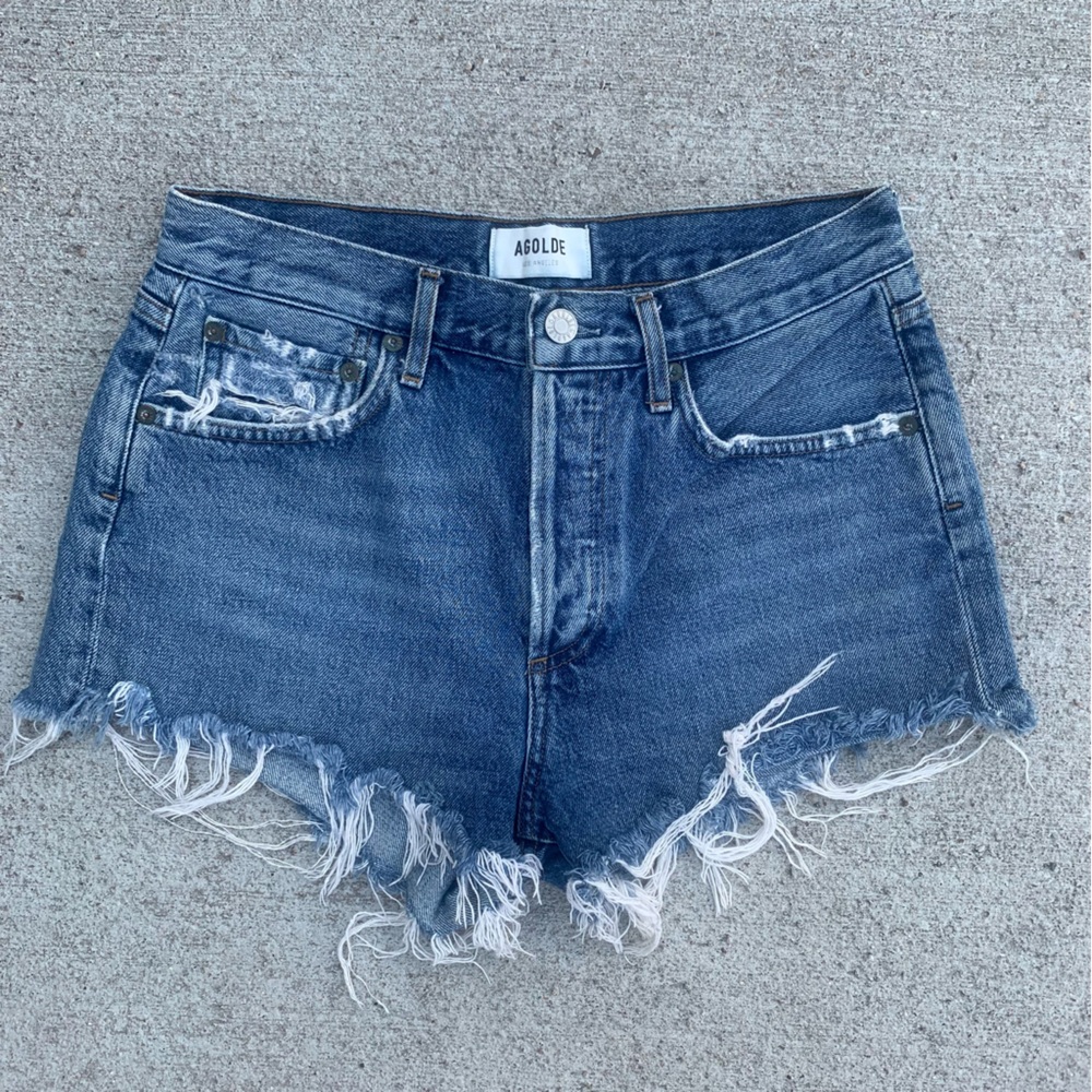 *SOLD* Agolde Parker Dark Blue Denim Shorts